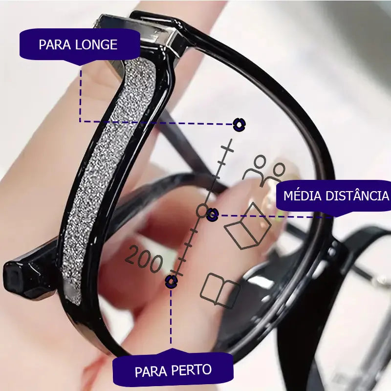 Óculos Multifocal Crystal Fashion + Brindes Exclusivos