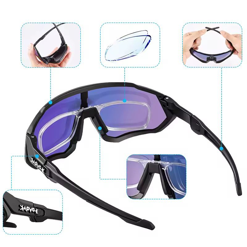 Óculos Esportivo com 5 Lentes | Anti-Impacto | Corrida e Ciclismo | UV400