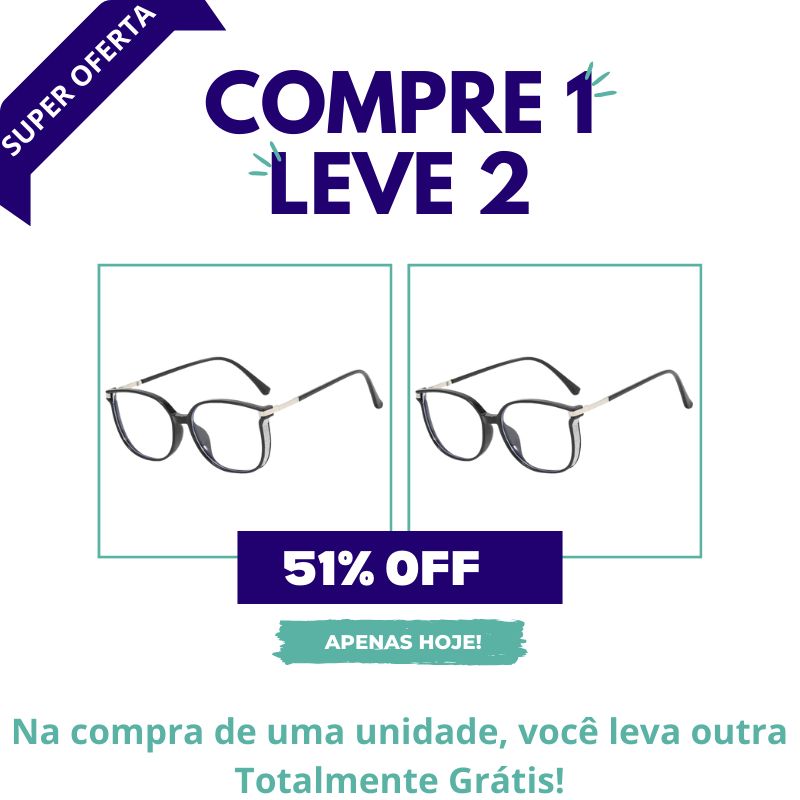 Apenas Hoje! COMPRE 1 LEVE 2 - Óculos Multifocal Crystal Fashion