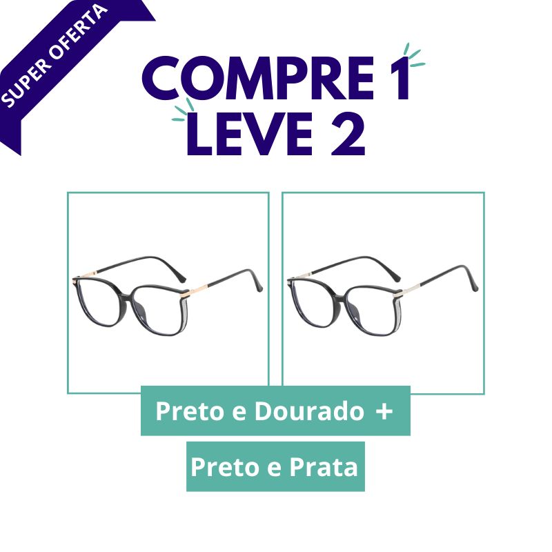 Apenas Hoje! COMPRE 1 LEVE 2 - Óculos Multifocal Crystal Fashion